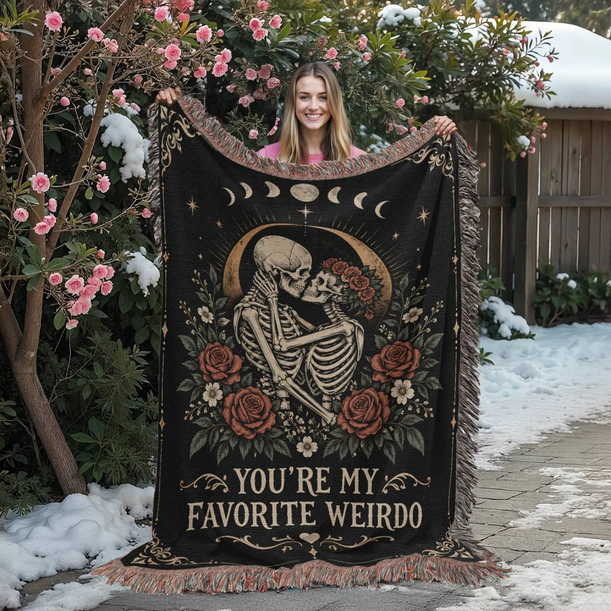 60x80 Portrait Heirloom Woven Blanket for Soulmate Favorite Weirdo Showcase