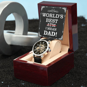 Automatic Skeleton Mechanical Watch Back For Dad - Open-work Dial With Luxury Box Display