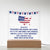 Corded Wooden Base LED Square Acrylic Plaque Gift For Military Dad Never Retire Showcase