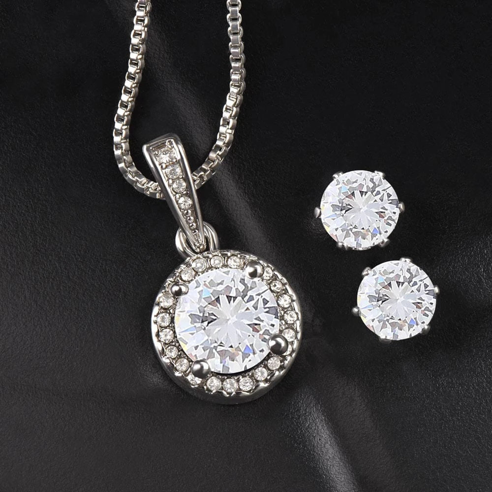 Eternal Hope Necklace and Cubic Zirconia Earring Set For Bonus Mom - A Constant Light