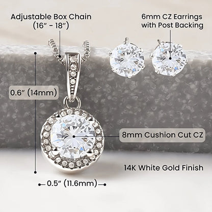 Eternal Hope Necklace and Cubic Zirconia Earring Set For Bonus Mom - A Constant Light Product Specifications
