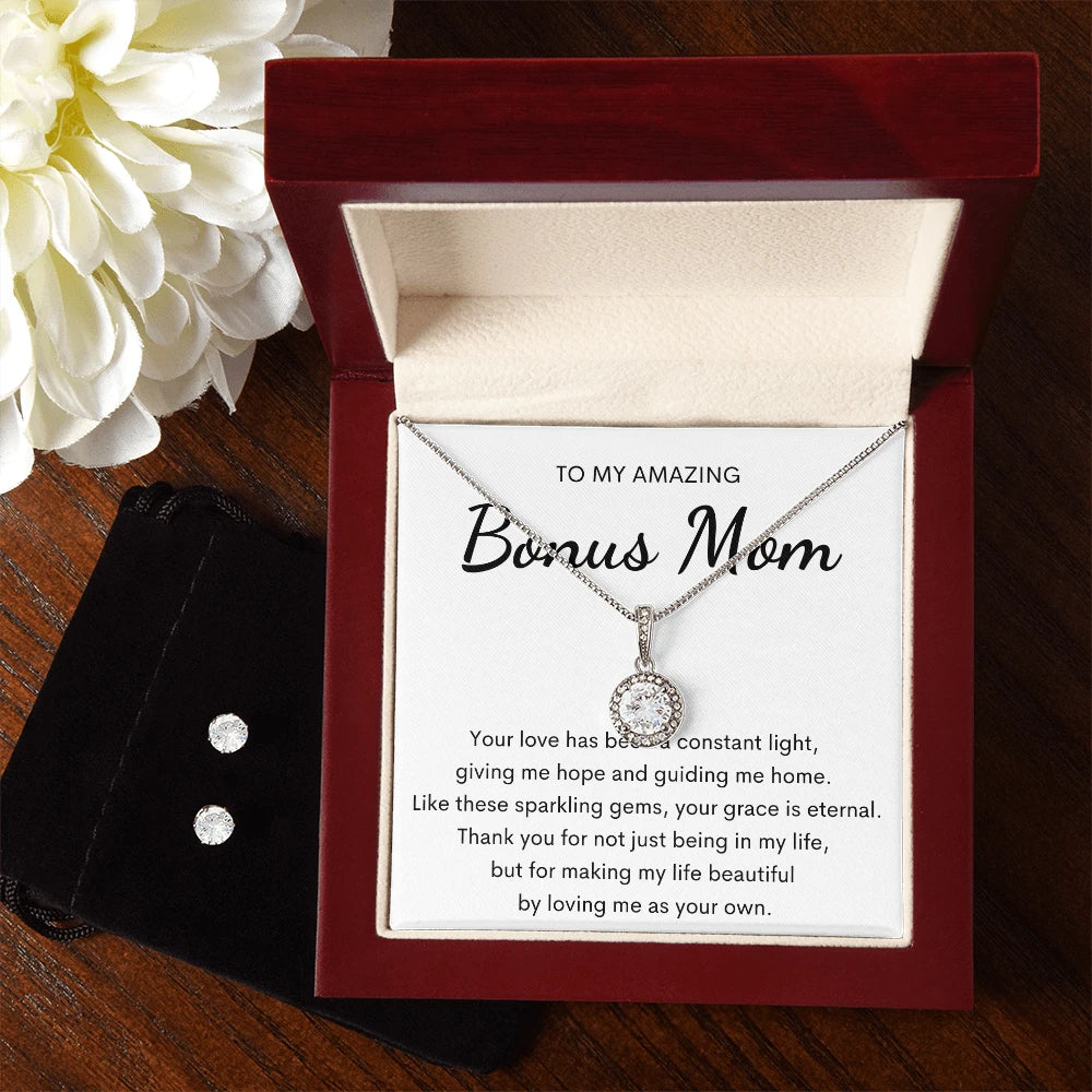 Eternal Hope Necklace and Cubic Zirconia Earring Set With Luxury Box For Bonus Mom - A Constant Light