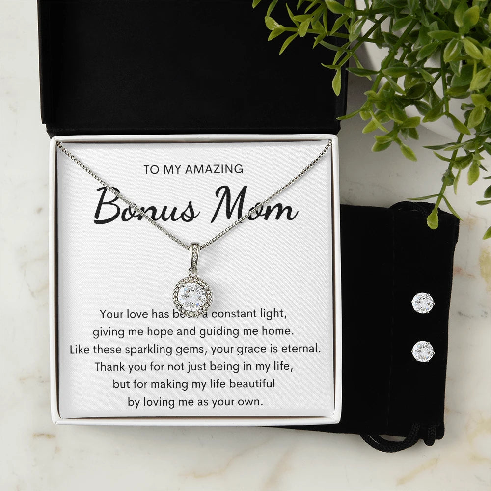 Eternal Hope Necklace and Cubic Zirconia Earring Set With Standard Box For Bonus Mom - A Constant Light