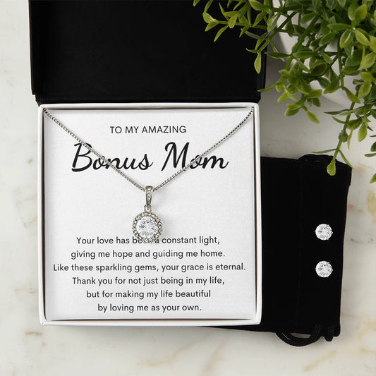 Eternal Hope Necklace and Cubic Zirconia Earring Set With Standard Box For Bonus Mom - A Constant Light
