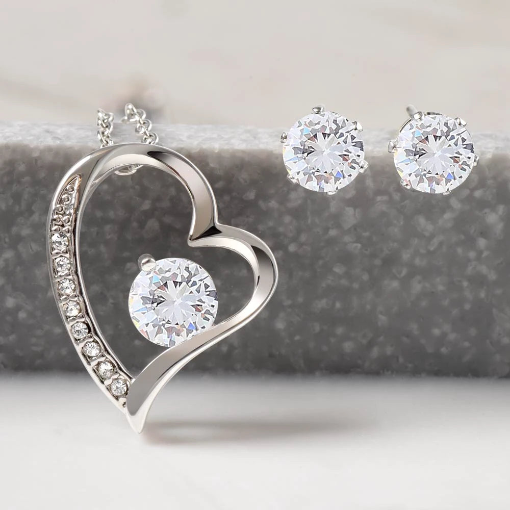 Forever Love Necklace And Earring Set For Bonus Mom Display