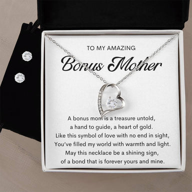 Forever Love Necklace And Earring Set With Standard Box For Bonus Mom