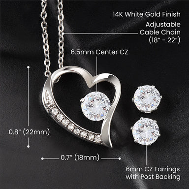 Forever Love Necklace Earring Set For Bonus Mom Product Specifications