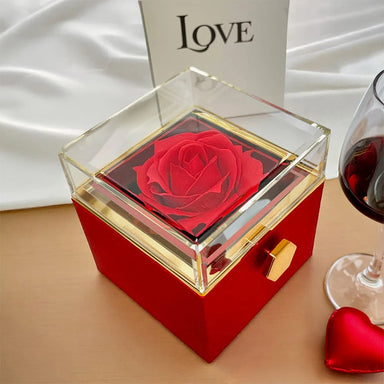 Forever Love Necklace With Rotating Rose Gift Box For Bonus Mom - A Promise Message Card Jewelry