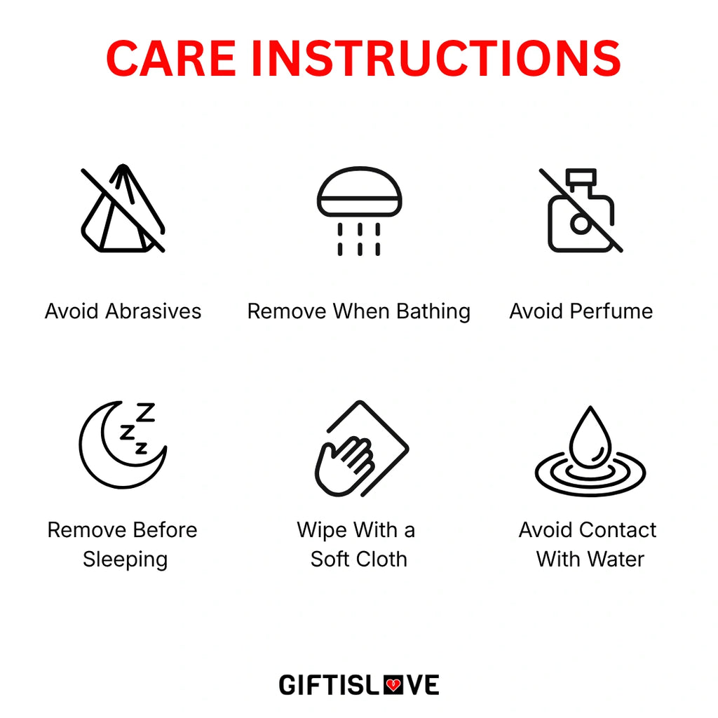 Giftislove.com Jewelry product care instructions