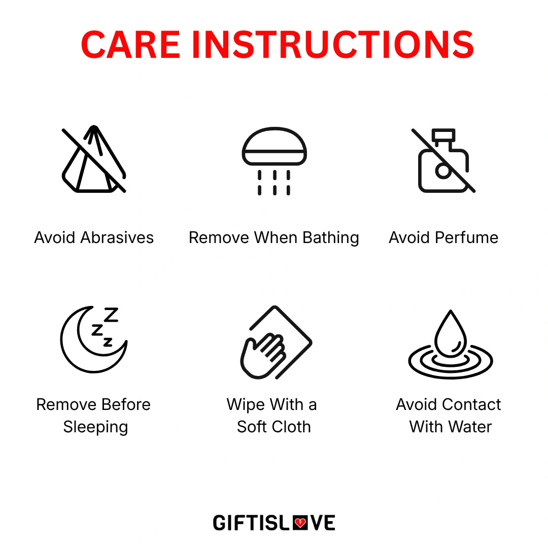 Giftislove.com Jewelry product care instructions