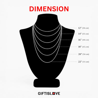 Giftislove.com Necklace Dimensions