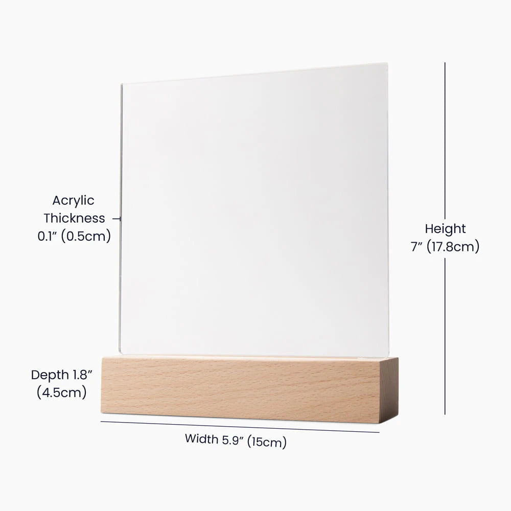 LED Corded Base Acrylic Square Plaque Because Of The Brave Product Specifications