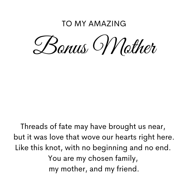 My Mother Love knot Necklace With Red Heart Rose Box For Bonus Mom Message Card