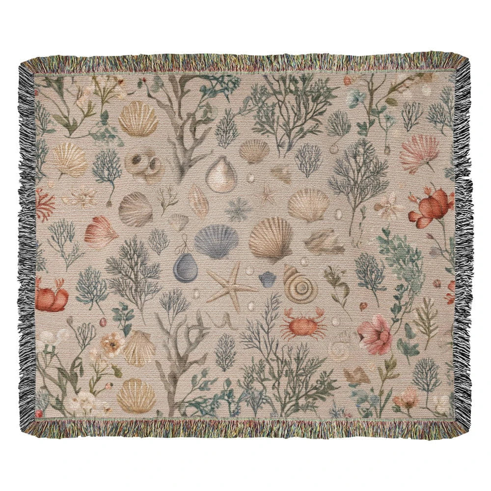 Ocean Floor Heirloom Artwork Woven Throw Blanket 60x50