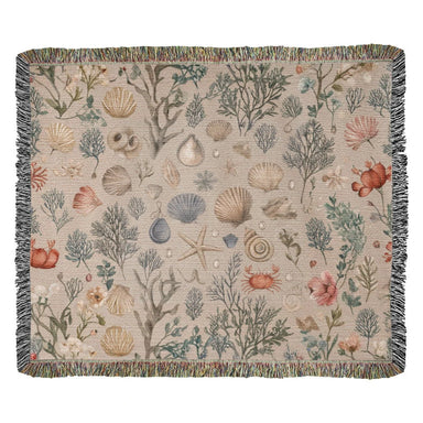 Ocean Floor Heirloom Artwork Woven Throw Blanket 60x50