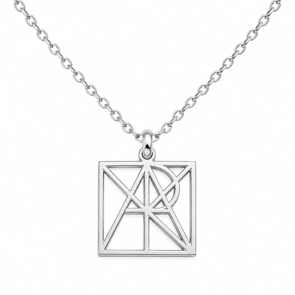 Polished Stainless Steel Custom Monogram Name Necklace