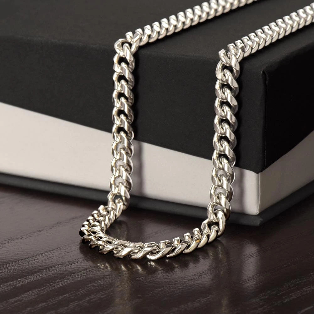 Polished Stainless Steel Men's 5mm Cuban Link Chain Necklace Standard Box