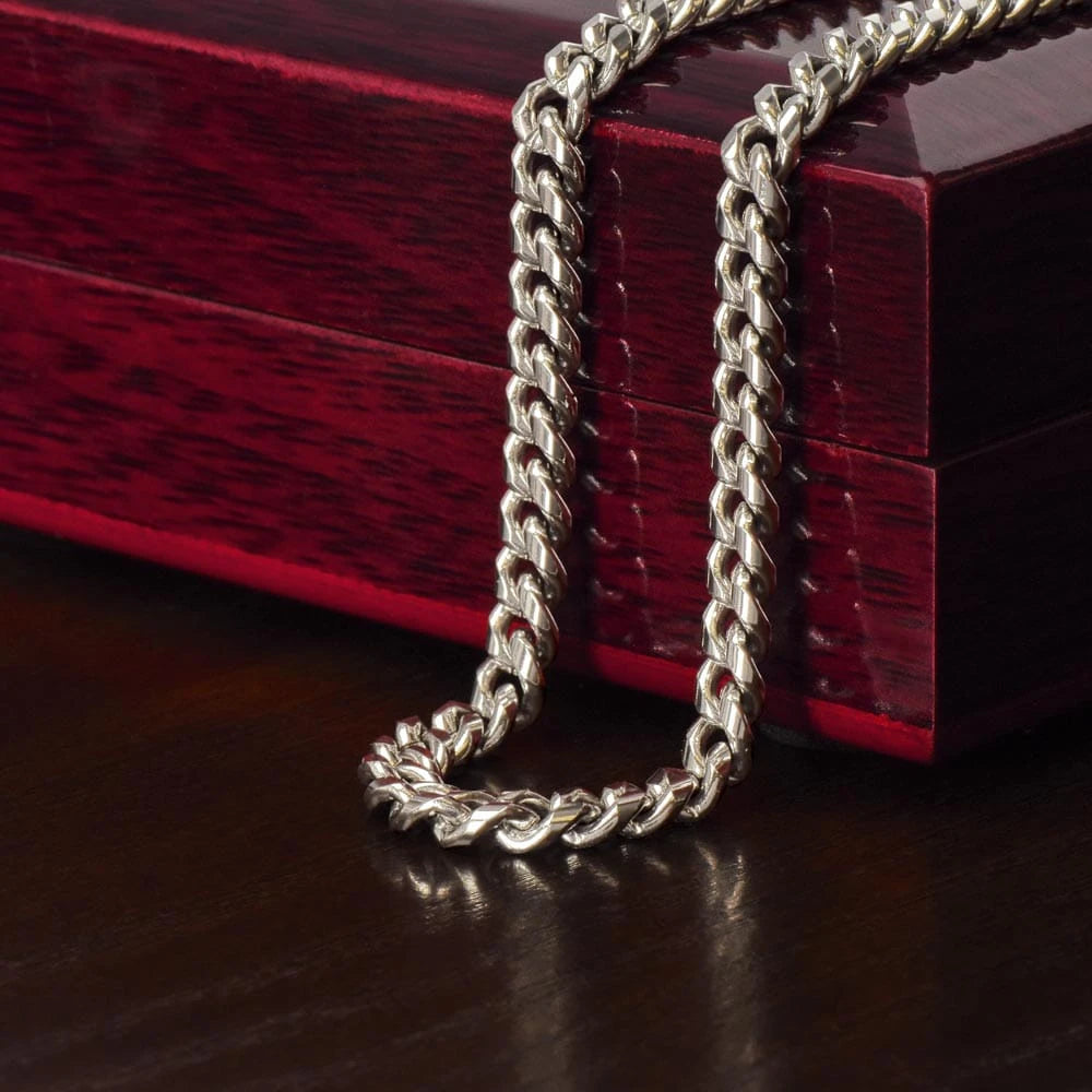 Polished Stainless Steel Men's 5mm Cuban Link Chain Necklace Luxury Box