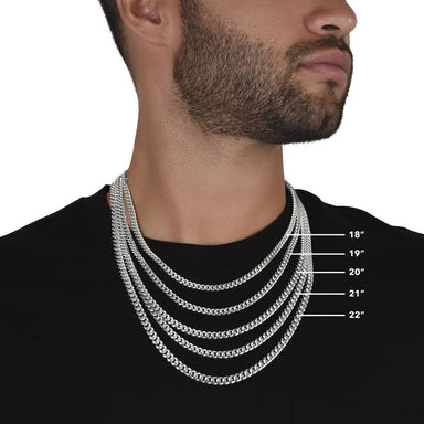 Polished Stainless Steel Men's 5mm Cuban Link Chain Necklace Product Details