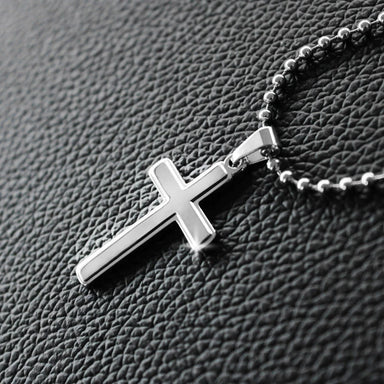 Stainless Steel Cross Necklace for Men With Ball Chain Greatest Dad
