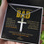 Stainless Steel Cross Necklace for Men With Ball Chain Greatest Dad Message Card Jewelry Standard Box