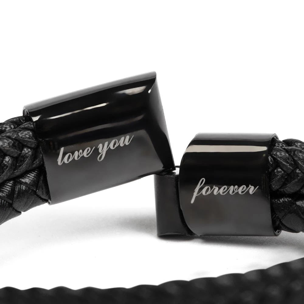 Stainless steel magnetic clasp with black finish Love You Forever Bracelet for Fishing Dad