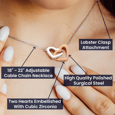 To A Mom To Be 14k White Gold Interlocking Hearts Necklace From Baby in the Womb Linked Forever Product Specifications