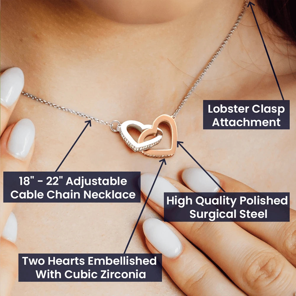 To A Mom To Be 14k White Gold Interlocking Hearts Necklace From Baby in the Womb Linked Forever Product Specifications