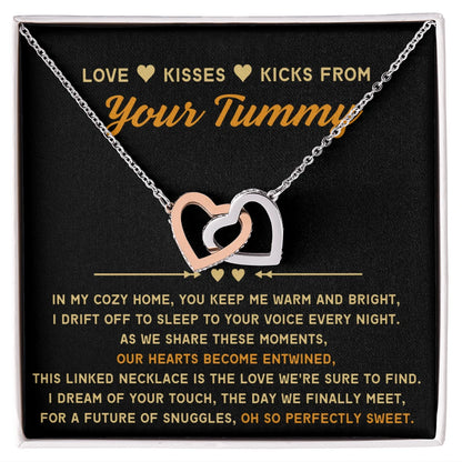 To A Mom To Be 14k White Gold Interlocking Hearts Necklace From Baby in the Womb So Sweet Message Card Jewelry