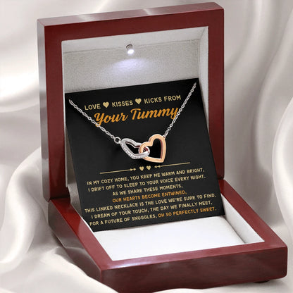 To A Mom To Be 14k White Gold Interlocking Hearts Necklace From Baby in the Womb So Sweet Message Card Jewelry Luxury Box