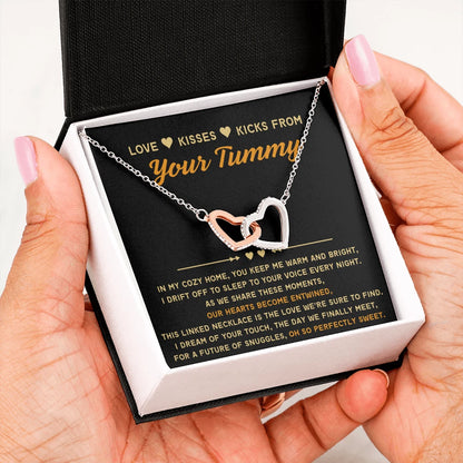To A Mom To Be 14k White Gold Interlocking Hearts Necklace From Baby in the Womb So Sweet Message Card Jewelry Standard Box