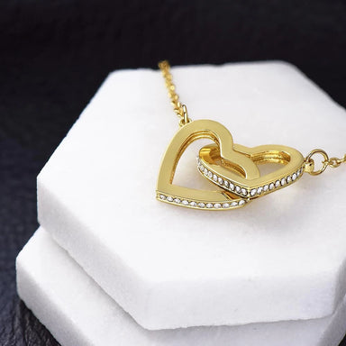 To A Mom To Be 18k Yellow Gold Interlocking Hearts Necklace From Baby in the Womb Linked Forever