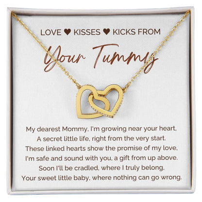 To A Mom To Be 18k Yellow Gold Interlocking Hearts Necklace From Baby in the Womb My Love
