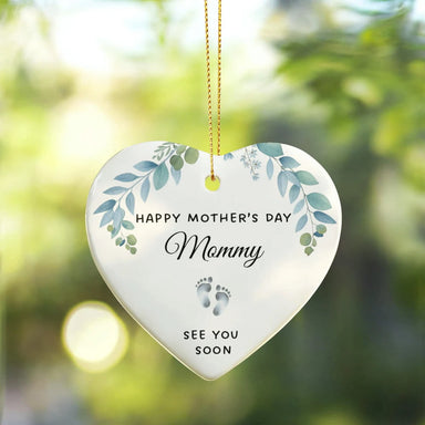 To A Mom To Be Ceramic Heart Ornament From Baby Bump See You Soon Hanged On The Tree
