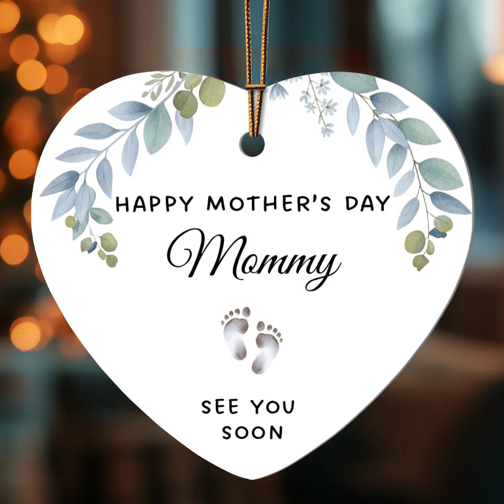 To A Mom To Be High Gloss Heart Ornament From Baby In The Womb See You Soon