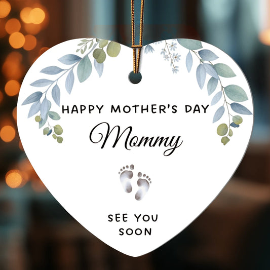 To A Mom To Be High Gloss Heart Ornament From Baby In The Womb See You Soon