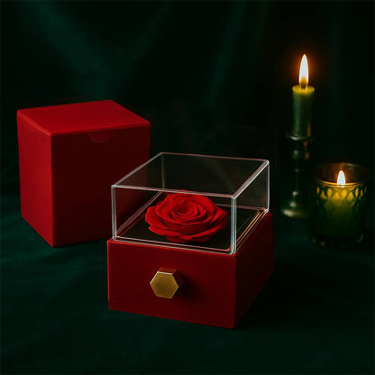 To My Beautiful Wife Love Knot Necklace with Rotating Rose Gift Box Display Candle
