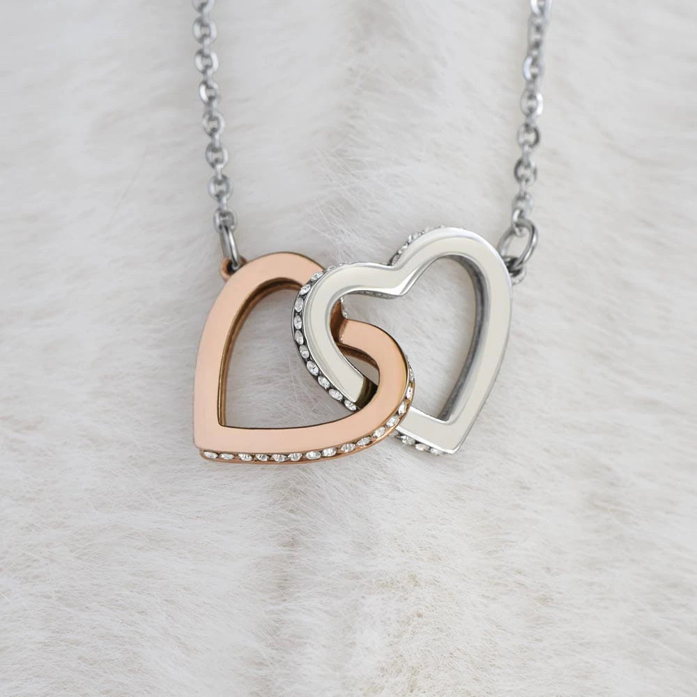 To My Bonus Mom 14K White Gold Interlocking Hearts Necklace From Children Thank You