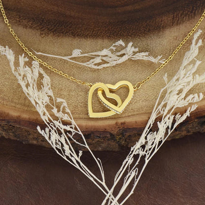 To My Bonus Mom 18K Yellow Gold Interlocking Hearts Necklace From Children Forever Linked