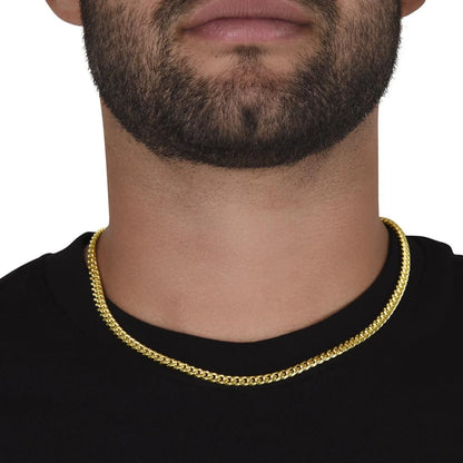 To My Boyfriend 18K Yellow Gold Cuban Link Chain From Girlfriend I Choose You Display on Neck