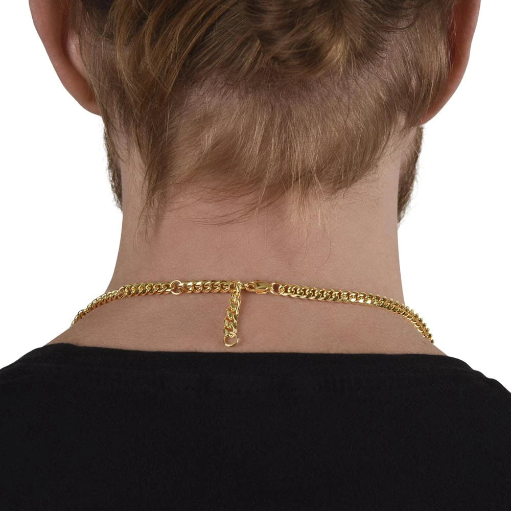 To My Boyfriend 18K Yellow Gold Cuban Link Chain From Girlfriend I Choose You End Clasp