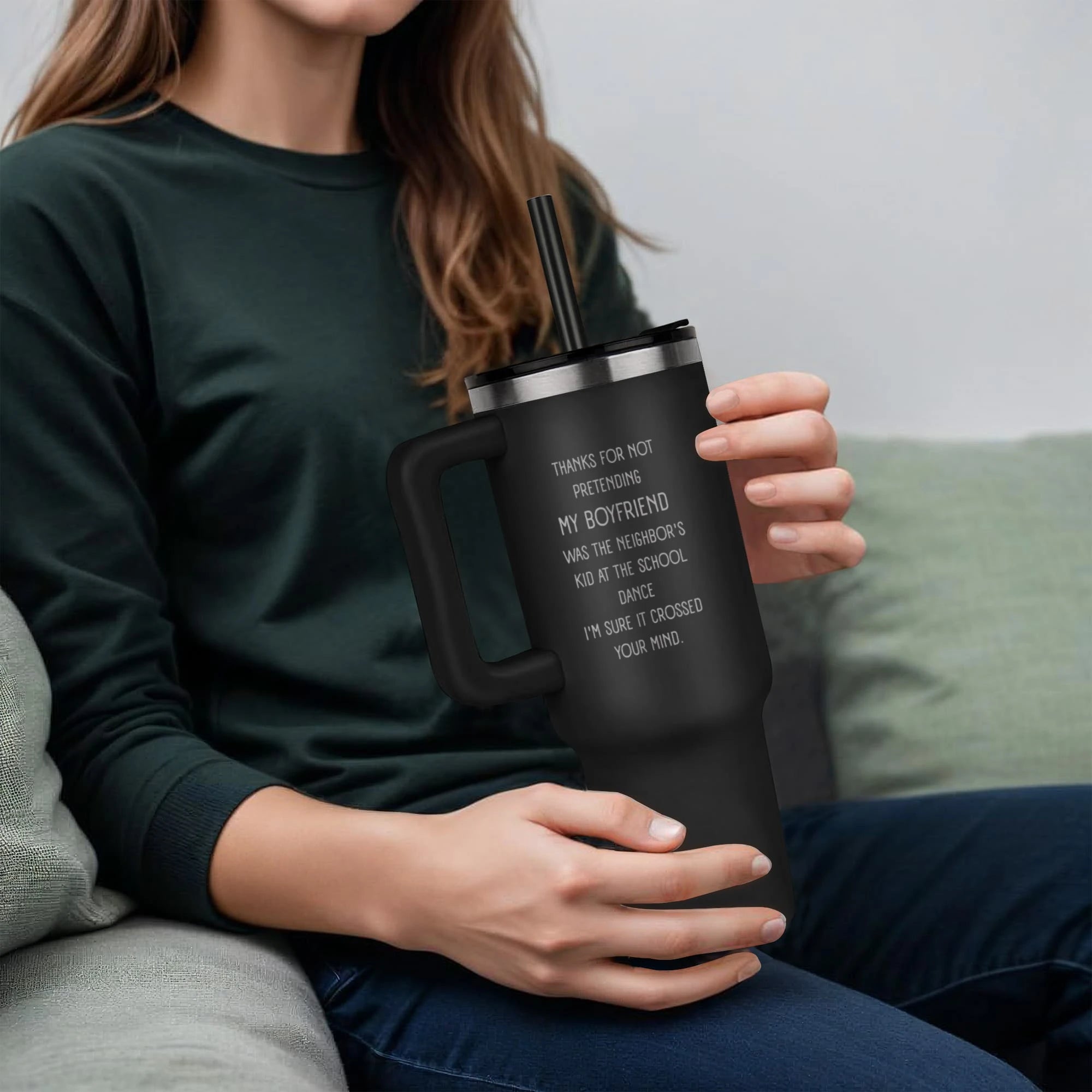 To My Boyfriend's Dad Black Pinnacle 40oz Tumbler From Girlfriend Neighbor's Kid Display