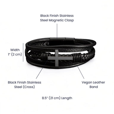 To My Brother Cross Leather Bracelet From Sister Together Forever Product Specifications
