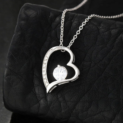 To My Daughter 14K White Gold Forever Love Necklace From Mom Be Proud
