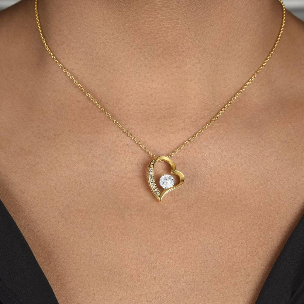 To My Daughter 18K Yellow Gold Forever Love Necklace From Mom Be Proud