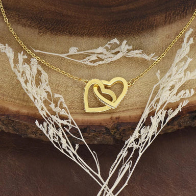 To My Daughter 18K Yellow Gold Interlocking Hearts Necklace From Parent We Love You