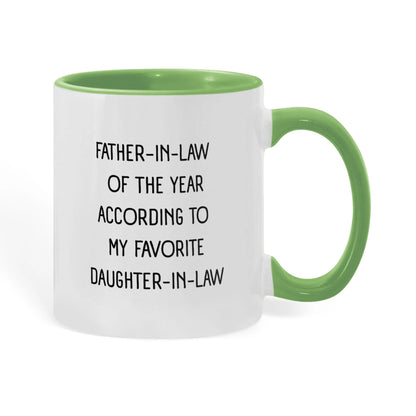 To My Father-in-law 11oz Light Green Color Coffee Mugs From Daughter-in-law Of The Year
