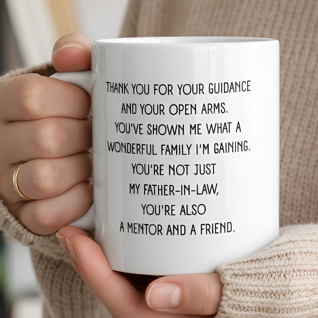 To My Father-in-law 11oz White Ceramic Mug From Daughter-in-law A Friend