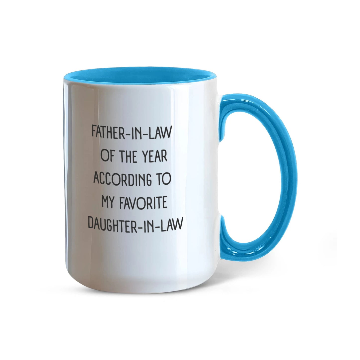 To My Father-in-law 15oz Light Blue Color Coffee Mugs From Bride or Daughter-in-law Of The Year