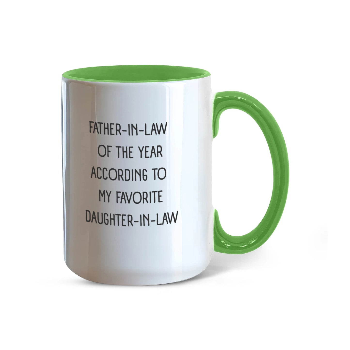 To My Father-in-law 15oz Light Green Color Coffee Mugs From Daughter-in-law Of The Year